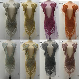 新しいファッションウェディング手作りラインストーンボディス襟ネックレスパッチアップリケ縫い付けパーティーDIY - Product Image 3