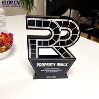 Trofeo de Acrílico con Diseño de Mapa Elor, Corte con Máquina CNC, Bordes Pulidos Suavemente, Personalizado