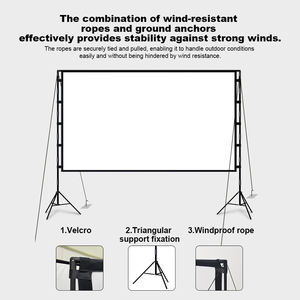 Écran de projection mural Topleo de 100 pouces, tissu blanc, portable, gonflable, pour cinéma maison - Product Image 2