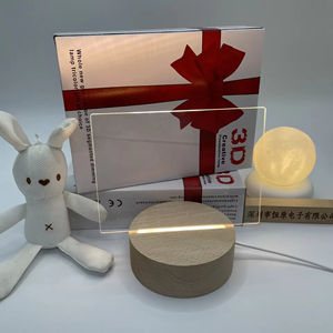Tablero de Mensajes 3D Acrílico Luminoso de Madera y Plástico USB DIY con Lámpara LED de Noche y Bolígrafo, para Dormitorio, con Alimentación por Enchufe - Product Image 3