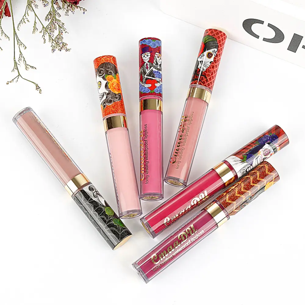 Cmaadu lipstik cair Matte 6 warna, pewarna bibir merah kecantikan, Lip Gloss gaya berkilau seksi tahan lama tahan air