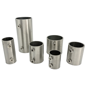 Connecteur de tube de tête de lit en acier inoxydable moulé sous pression, support de tringle de penderie, à surface satinée 1 - Product Image 1