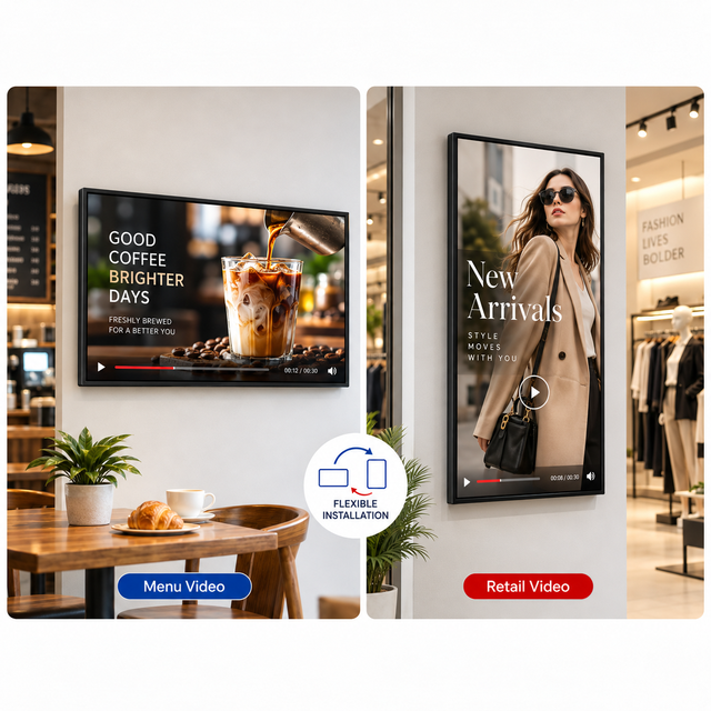 Indoor Mall 2K 4K 32 Inch Android Touchscreen LCD Advertising Video Display Screen Wall Mounted Digital Signage