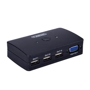 FJ-210UK Fjgear 2 port auto kvm switch 2 in 1 out usb2.0 syandard two hosts servers share a set of keyboard/mouse/monitor