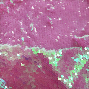 Mật độ cao váy vải 18mm lớn Dot óng ánh màu hồng sequin vải - Product Image 5