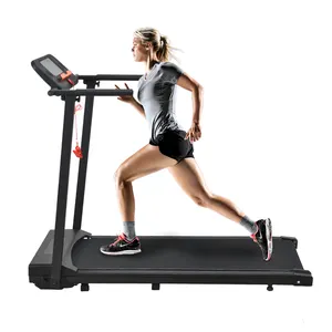 Mesin treadmill lipat olahraga rumah, alat latihan fitness gym olahraga rumah berjalan lari dengan pegangan