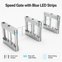 Puerta Abatible Antirrobo con RFID |   Acero Inoxidable Reforzado |   Entrada de la Sucursal del Banco |   Control de Acceso Listo para Usar