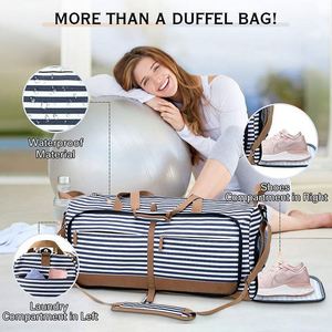 BSCI factory Custom <b>Foldable</b> Weekender Bag with <b>Shoes</b> Compartment - Product Image 4