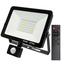 Projecteur extérieur intelligent à induction PIR étanche IP66 30W 50W 100W en aluminium pour jardin et mur, certifié CE RoHS UKCA RCM
