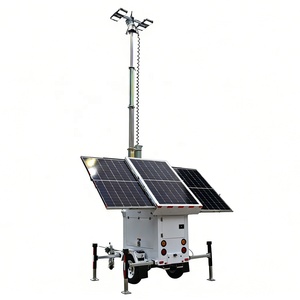 Solar <b>Light</b> Tower 3 <b>Panels</b> Green Energy White Mobile Trailer UST 900ECO Customized Mobile Solar Street <b>Light</b> Tower Ligh - Product Image 5