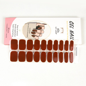Bandes d'ongles semi-durcies en gel écologiques sans HEMA, style japonais, Noël, français, 16 bandes, durcissement UV, logo personnalisé, OEM - Product Image 1
