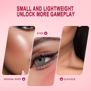 Fard à joues aqueux 2-en-1 : blush et illuminateur, pâte brillante hydratante, poudre libre matifiante pour visage fin et joues plus pulpeuses - Product Image 4