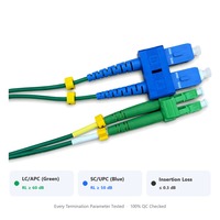 Kabel Patch Fiber Optik Single Mode Duplex LC/APC ke SC/UPC OS2 G657A1 2.0mm LSZH Indoor FTTH Jumper Panjang Kustom 1-50m