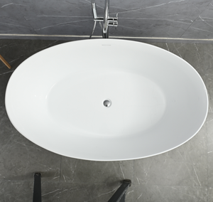 Moderna in acrilico CUPC CE Freestanding vasca da bagno forma ovale bordo sottile migliore vendita modello durevole funzione di ammollo per adulti - Product Image 5