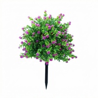 Plantes artificielles, tiges d'hortensias et d'eucalyptus, dahlias décoratifs, fleurs artificielles au toucher réel avec piquet de fixation intégré