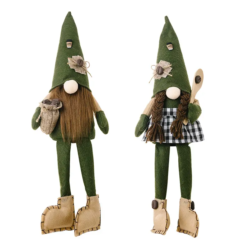 2024 Nordic Green Christmas Gnome for Christmas Festival Coffee Rudolph Doll for Christmas Ornament