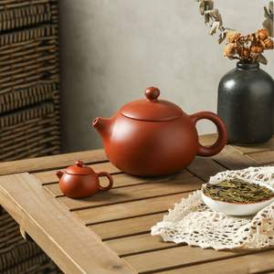 Super Mini théière en argile violette de haute qualité avec poignée en céramique <span class=keywords><strong>et</strong></span> ornements mignons pour animaux de compagnie pour les voyages ou les cérémonies de thé/café - Product Image 2