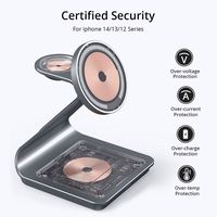 Support de chargeur sans fil magnétique 3-en-1 JEDI, station de charge rapide 15W pour téléphone, montre et écouteurs