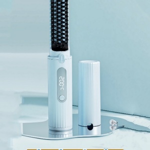 2024 Hot Sell Mini Cordless Hair Straightener Wireless Hair Brush Portable Rechargeable Straightening <b>Comb</b> - Product Image 3