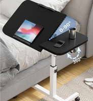 Mesa de estudio de trabajo de elevación móvil portátil, manivela Manual de altura ajustable sobre la cama, sofá, mesa auxiliar, bandeja para ordenador portátil, escritorio