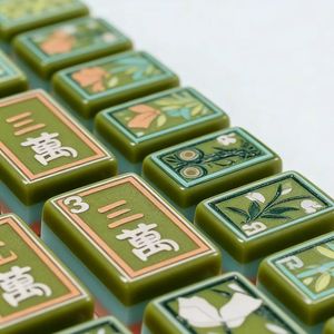 Mahjong américain de luxe, nouveau modèle, vert, en mélamine, quatre étages, 160 pièces, en acrylique, pliable, durable, écologique, résistant à l'eau - Product Image 3
