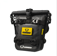 Sac de protection pour moto, 6 compartiments extensibles, étanche IPX6, sac de rangement pour moto en PVC 500D, noir/jaune/fibre de carbone
