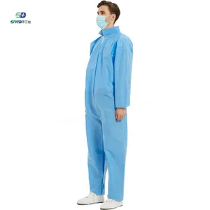 Factory Direct Sales Level 3 SMS Safe Dangerous Goods Protective Clothing Blue Disposable Protective Coverall