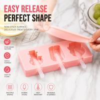 TOPIN SRP-D011 Moule à sucettes glacées et à crème glacée en silicone de qualité alimentaire personnalisé, réutilisable, DIY pour les enfants, friandises glacées maison
