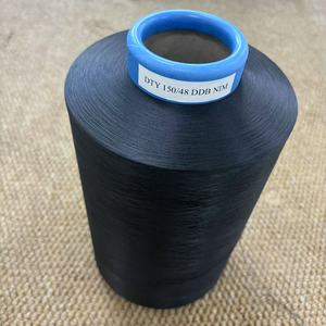 Dty 150D/48F SD Đen Polyester Vẽ Kết cấu sợi nguyên mẫu cho đan nhà sản xuất trực tiếp nhà máy giá từ dty sợi - Product Image 1