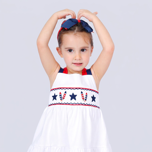 Traje de Baño Elegante con Estampado de Lazo y Apliques Otoñales para Niñas, 100% Algodón, Certificado OEKO-TEX, Ecológico, Venta al Por Mayor ODM para Niños - Product Image 1