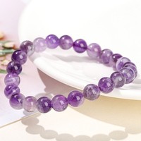 Pulsera de Amatista Natural YH con Encaje, Brazalete de Cuentas de Cristal Morado para Mujer, Joyería Espiritual de Gemas, Regalo de Tendencia, Venta al por Mayor