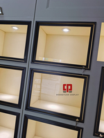 Vitrine à bijoux murale de luxe sur mesure avec éclairage LED et serrure de sécurité, armoire de présentation de bijoux encastrée haut de gamme