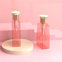 Bouteille carrée transparente en PETG de 280 ml pour gel douche et désinfectant pour les mains, démaquillant, cosmétiques, bouteille en plastique