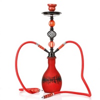 Set Hookah Kaca Kustom Shisha Arab Lengkap dengan Botol Dekoratif Berlapis Embun, Cocok untuk Hadiah dan Perjalanan
