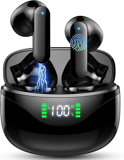 Stereo Bass Earbuds Built in Mic Wireless Earphones With Mini Charging Case Ip7 Waterproof Earphones
