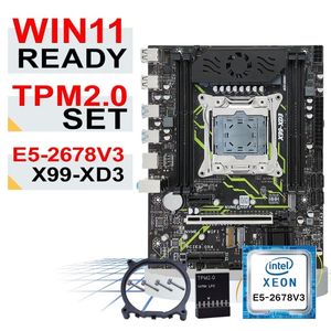 Win11 X99ใหม่พร้อมชุด Tpm2.0 UEFI บูตปลอดภัยเมนบอร์ด MATX พร้อมแรม4xDDR3 Intel Xeon <span class=keywords><strong>E5</strong></span> 2678 V3 Combo X99ชุดมาเธอร์บอร์ด - Product Image 1