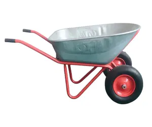<span class=keywords><strong>Promotion</strong></span> d'usine 100 litres en acier galvanisé <span class=keywords><strong>brouette</strong></span> solide et pneumatique 4.00-8 roues pour la construction - Product Image 1