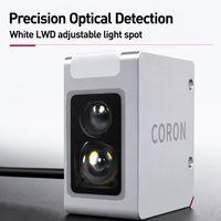 CORON KR-W500-P Sensor Optik LED Merah 4-Digit Deteksi Warna Jarak Jauh Output Sakelar PNP Rentang Deteksi 30-500mm Aluminium