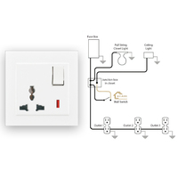 Accesorios eléctricos KLASS, enchufe de corriente, interruptor de botón de luz eléctrica, estándar británico blanco, 220V, 16A, PC, SDK gratuito