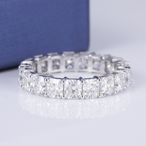 Месси драгоценные камни MS-483 из белого золота 18 карат ювелирные изделия огранка «Радиант» льдом Муассанит eterniry кольцо - Product Image 4