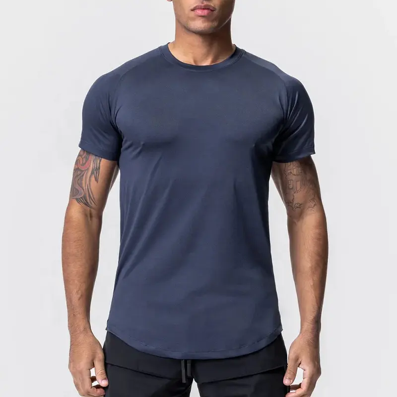 Wholesale Design Your Own Fitness Clothing Custom Muscle slim Fit running sports Mesh T Shirts for men