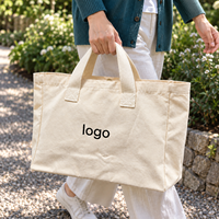 Tas Belanja Kanvas Besar untuk Tim Pengadaan Hadiah dengan Logo Kustom, Dapat Digunakan Kembali, Warna Ivory dengan Pegangan Panjang untuk Paket Sambutan Bermerek