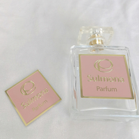Autocollant personnalisé en métal pour flacon de parfum avec étiquette en aluminium