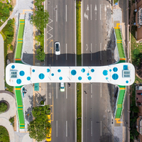 Puente Peatonal de Acero Galvanizado de Gran Vano con Estructura de Acero Ligero Prefabricada a Medida y Soldadura