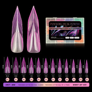 Molde de almohadilla de silicona para uñas de estilo francés de formas dobles personalizadas, Etiqueta Privada, sistema de uñas de Gel de construcción rápida, Material plástico Premium - Product Image 3
