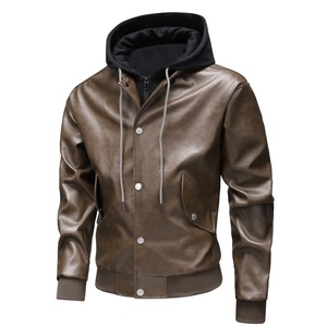 แจ็กเก็ตลำลองสำหรับผู้ชายสไตล์สตรีทแวร์มีปกพิมพ์ลายเสื้อแจ็กเก็ตมอเตอร์ไซค์มาใหม่ - Product Image 3