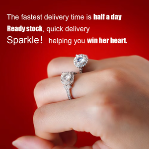 Manufacturer <strong>Wholesale</strong> 925 Sterling Silver Fine Wedding <strong>Jewelry</strong> Gra Certified Engagement Heart Diamond Moissanite Ring For Women - Product Image 2