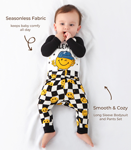 Pijamas para bebé, liquidación de existencias, conjunto de mono y pantalón de Halloween, conjunto de algodón suave de manga larga para bebés, niñas y niños pequeños - Product Image 3