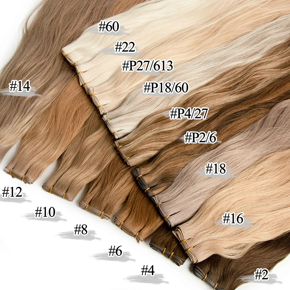 Nuovissime estensioni dei capelli di trama del genio umano europeo Remy 13A trama del genio dei capelli russi ondulati a doppio disegno