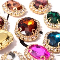 Groothandel DIY losse glazen strass steentjes elastische netklemketting handgestikte kristallen platte strass steentjes voor schoenen